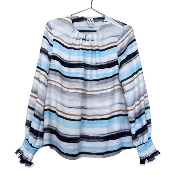 Worthington Tops - Worthington Striped Long Sleeved Blouse - Size Medium